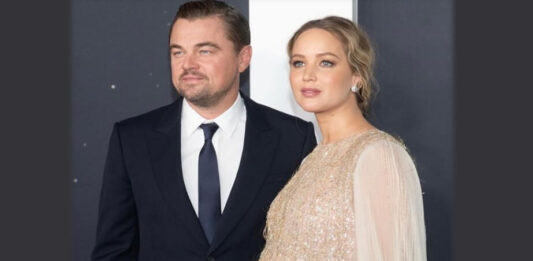 Jennifer Lawrence y Leonardo DiCaprio en estreno de Dont Look Up